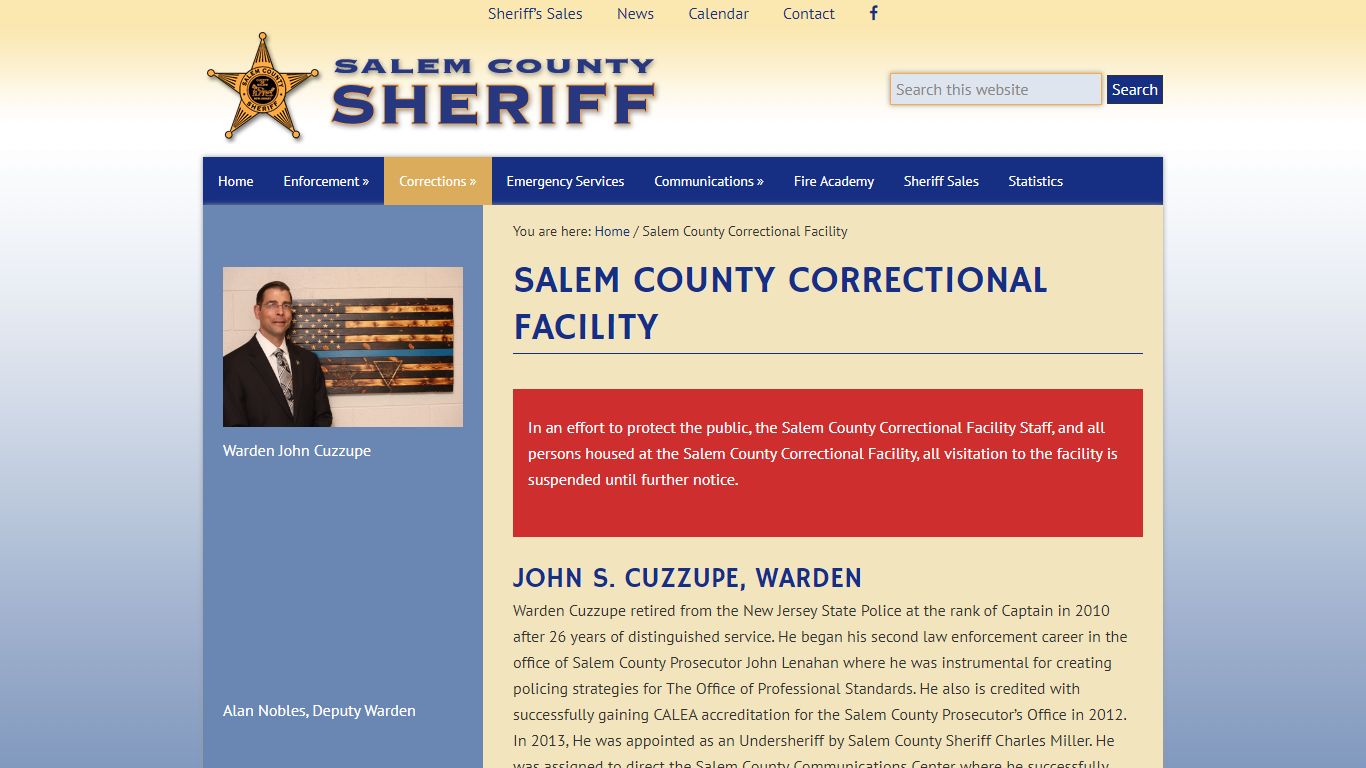 Salem County Correctional Facility - Salem County Sheriff's Office